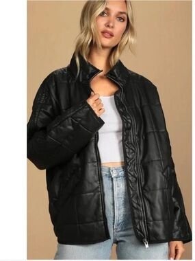 We The Free Black Dollman Quilted Puffer Jacket